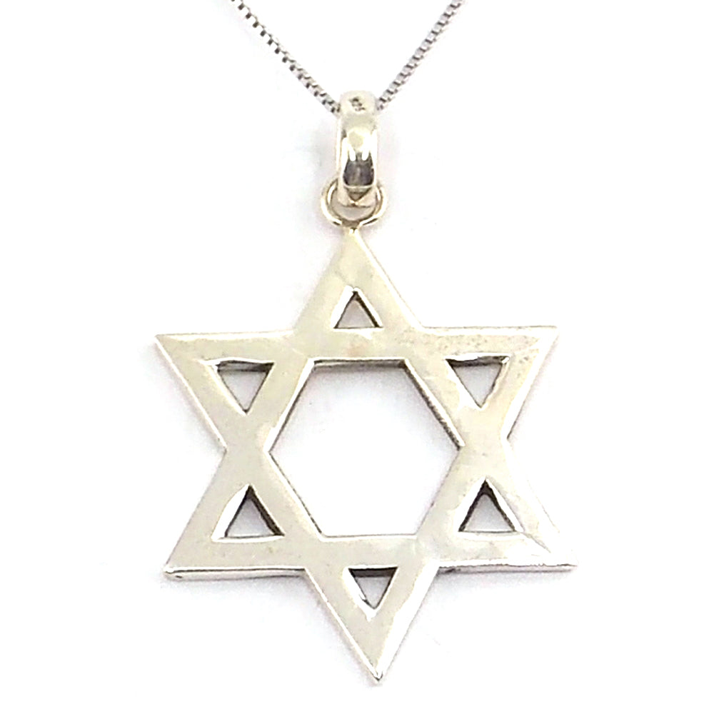 Colgante de plata de ley de Estrella de David de 40x31mm aprox. Con cadena de 45cm