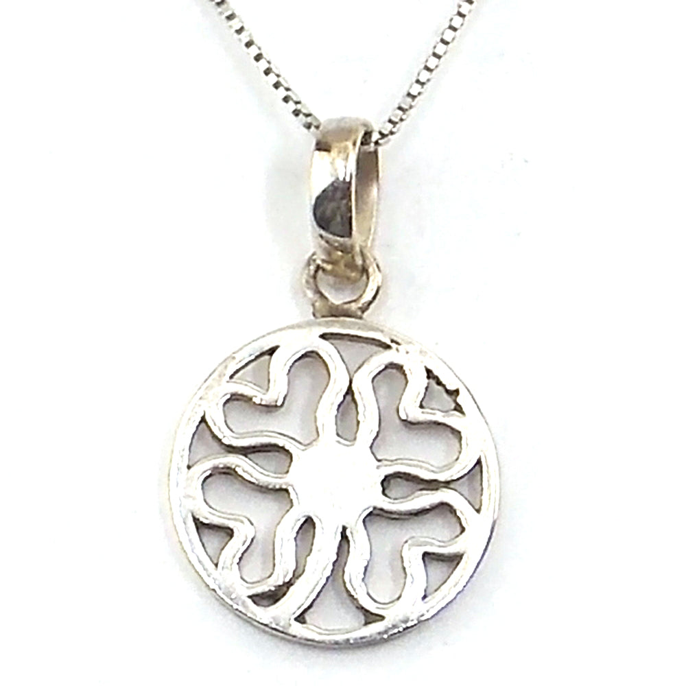 Colgante de plata de ley de Trébol de 18mm aprox. Con cadena de 45cm