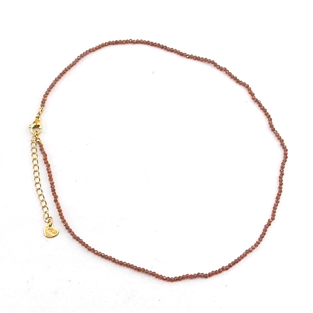Colgante de piedra natural de Venturina dorada de 2mm facetado