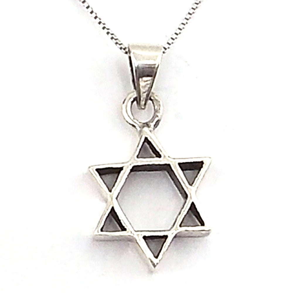 Colgante de plata de ley de Estrella de David de 25x18mm aprox. Con cadena de 45cm