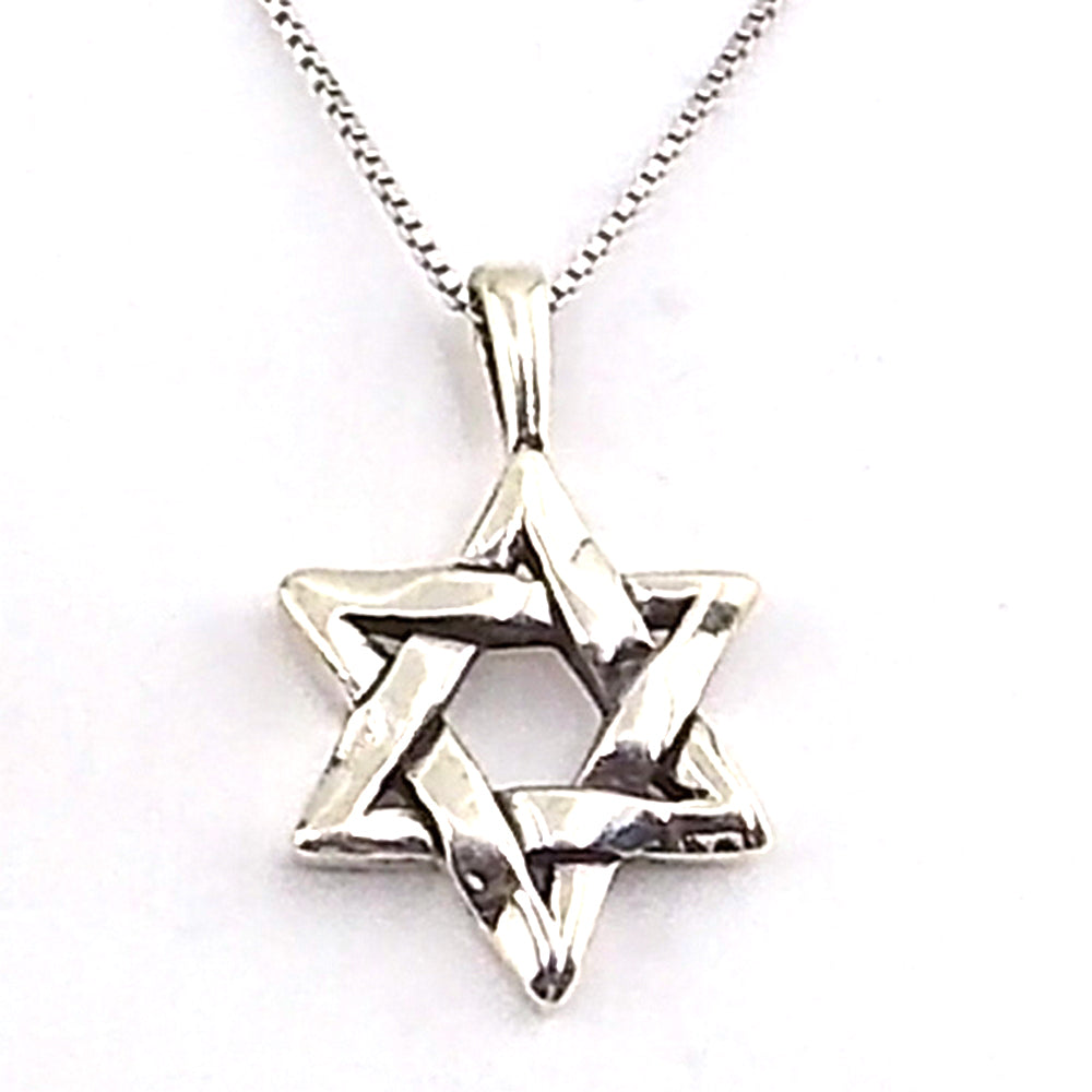 Colgante de plata de ley de Estrella de David de 20x17mm aprox. Con cadena de 45cm