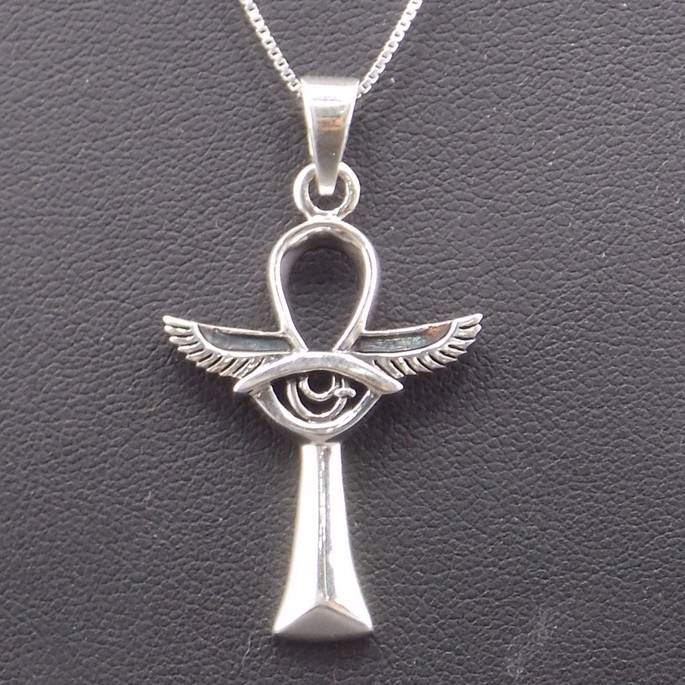 Colgante de plata de ley de Ankh de 38x25mm aprox. Con cadena de 45cm
