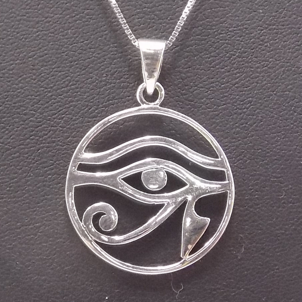 Colgante de plata de ley de Ojo de Horus de 25mm aprox. Con cadena de 45cm