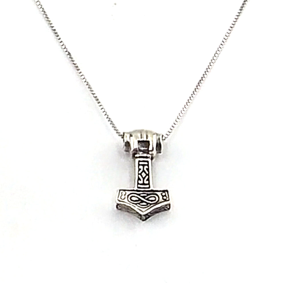 Colgante de plata de ley de Martillo de Thor de 23x13mm aprox. Con cadena de 45cm