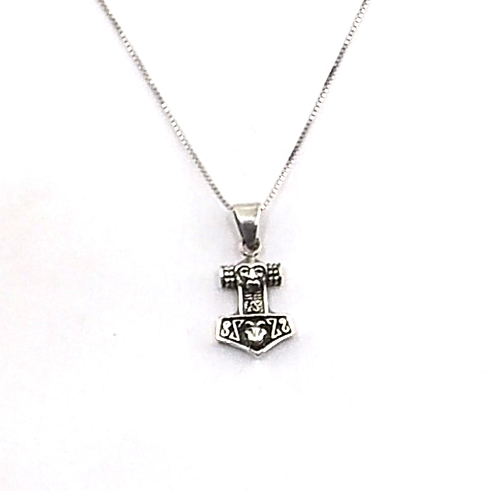 Colgante de plata de ley de Martillo de Thor de 22x13mm aprox. Con cadena de 45cm