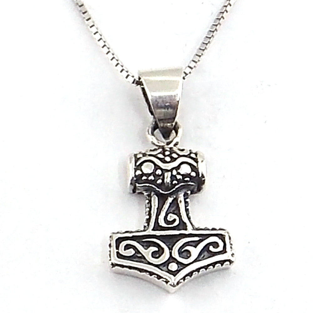 Colgante de plata de ley de Martillo de Thor de 20x14mm aprox. Con cadena de 45cm