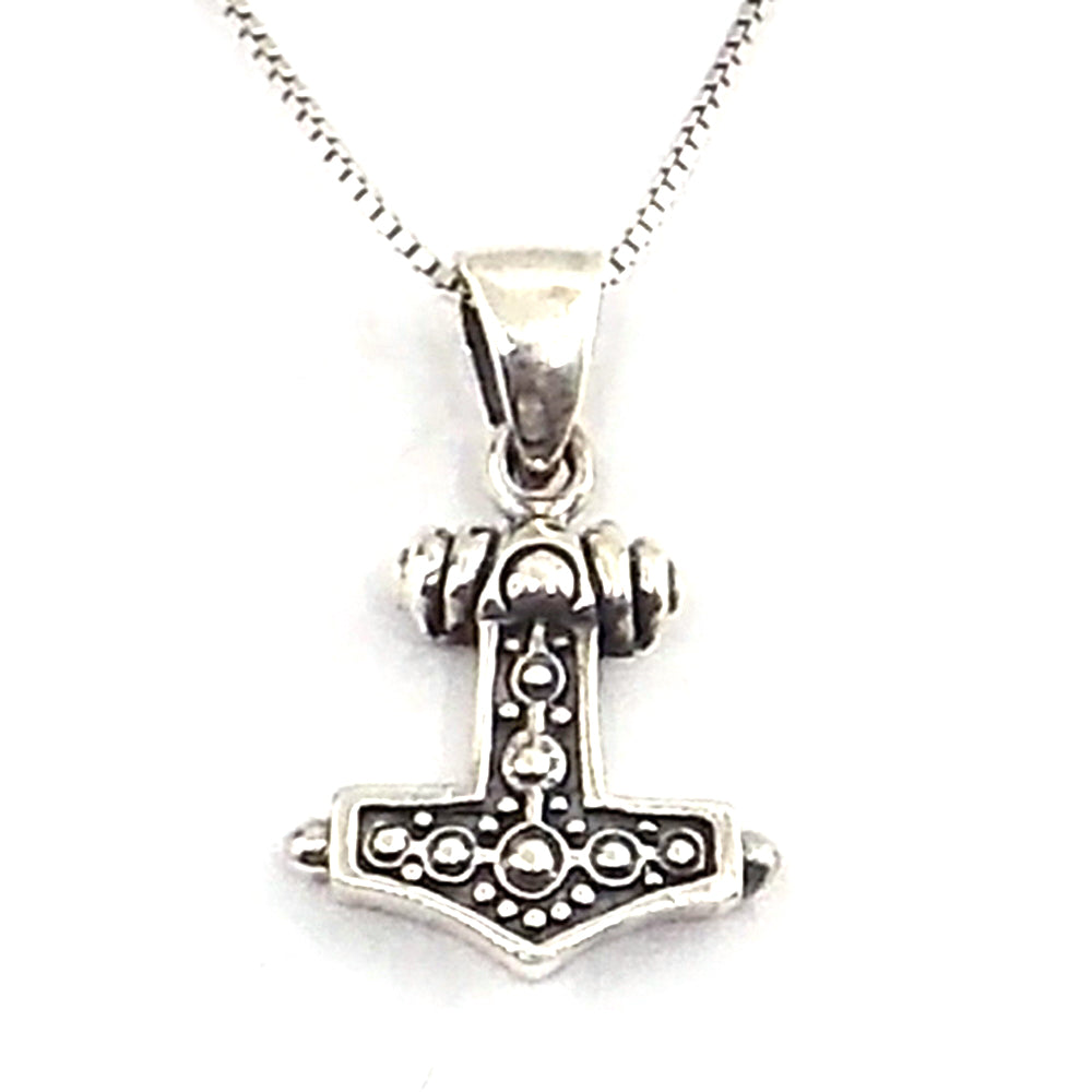 Colgante de plata de ley de Martillo de Thor de 20x16mm aprox. Con cadena de 45cm