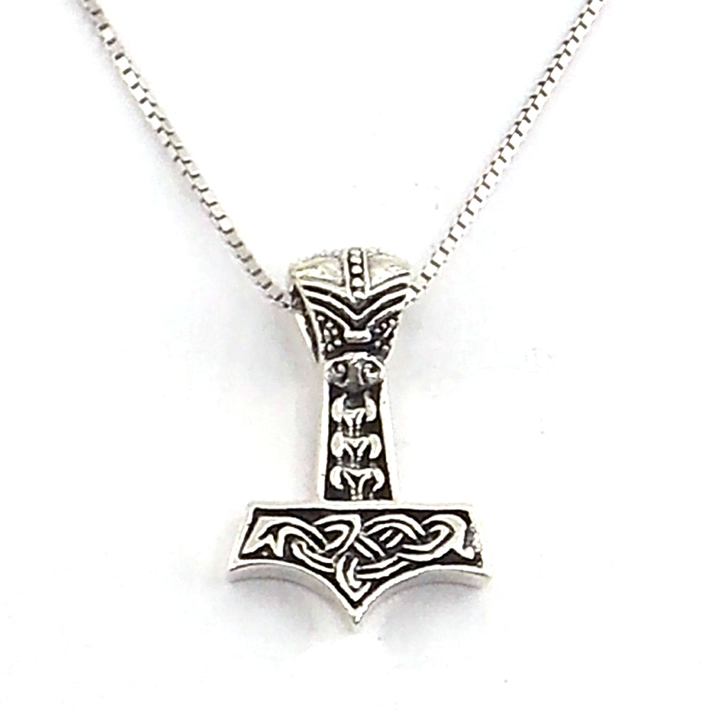 Colgante de plata de ley de Martillo de Thor de 20x14mm aprox. Con cadena de 45cm