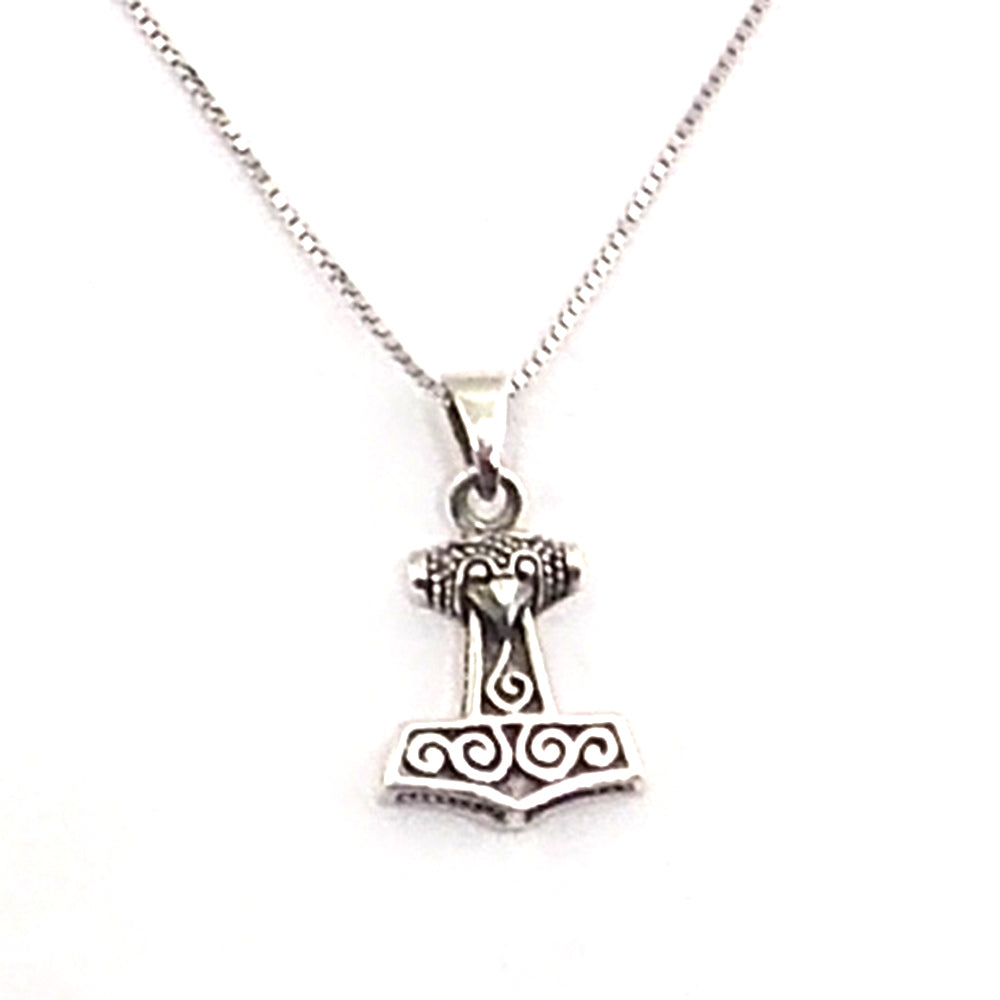 Colgante de plata de ley de Martillo de Thor de 20x14mm aprox. Con cadena de 45cm