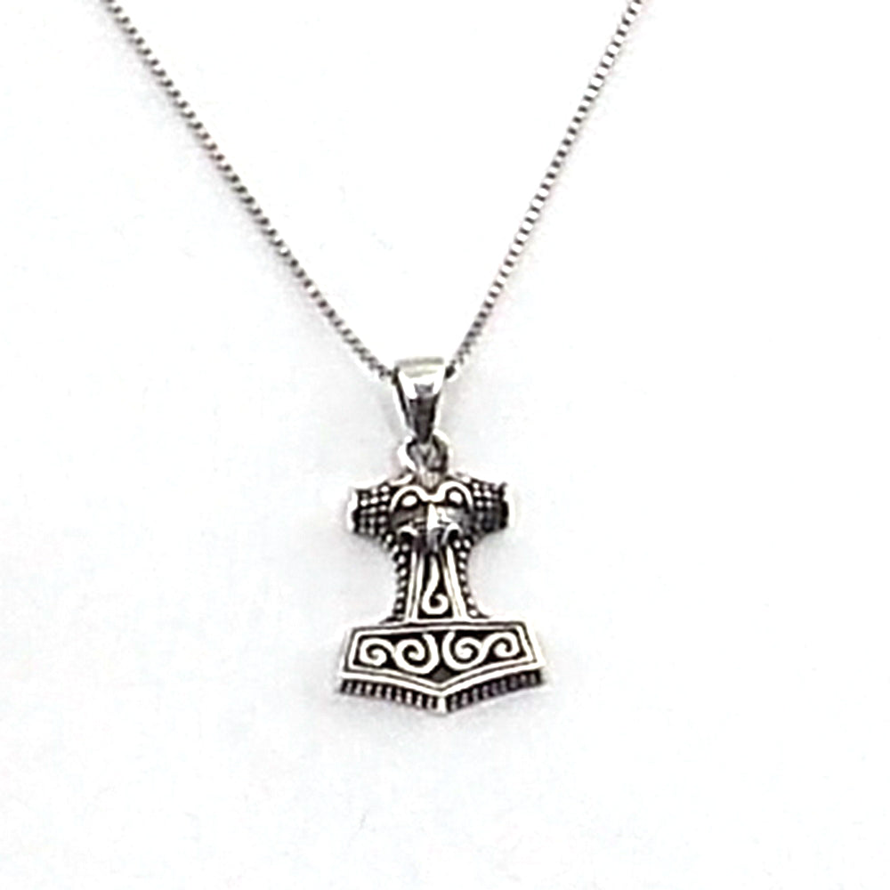 Colgante de plata de ley de Martillo de Thor de 20x14mm aprox. Con cadena de 45cm