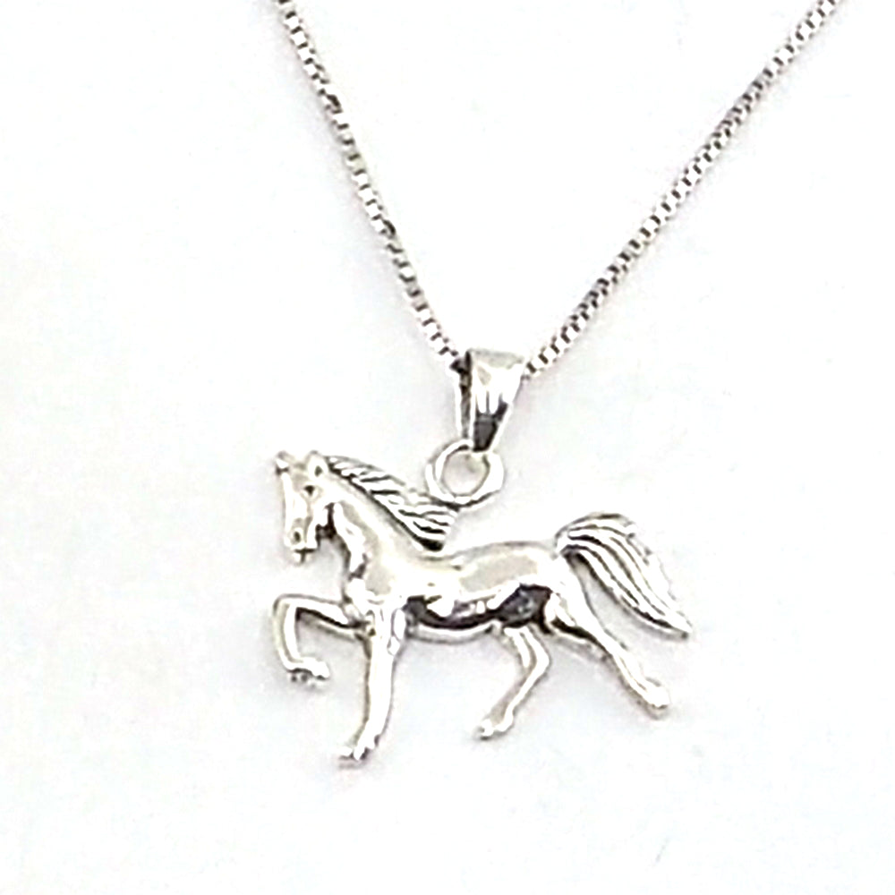 Colgante de plata de ley de Caballo de 20x19mm aprox. Con cadena de 45cm