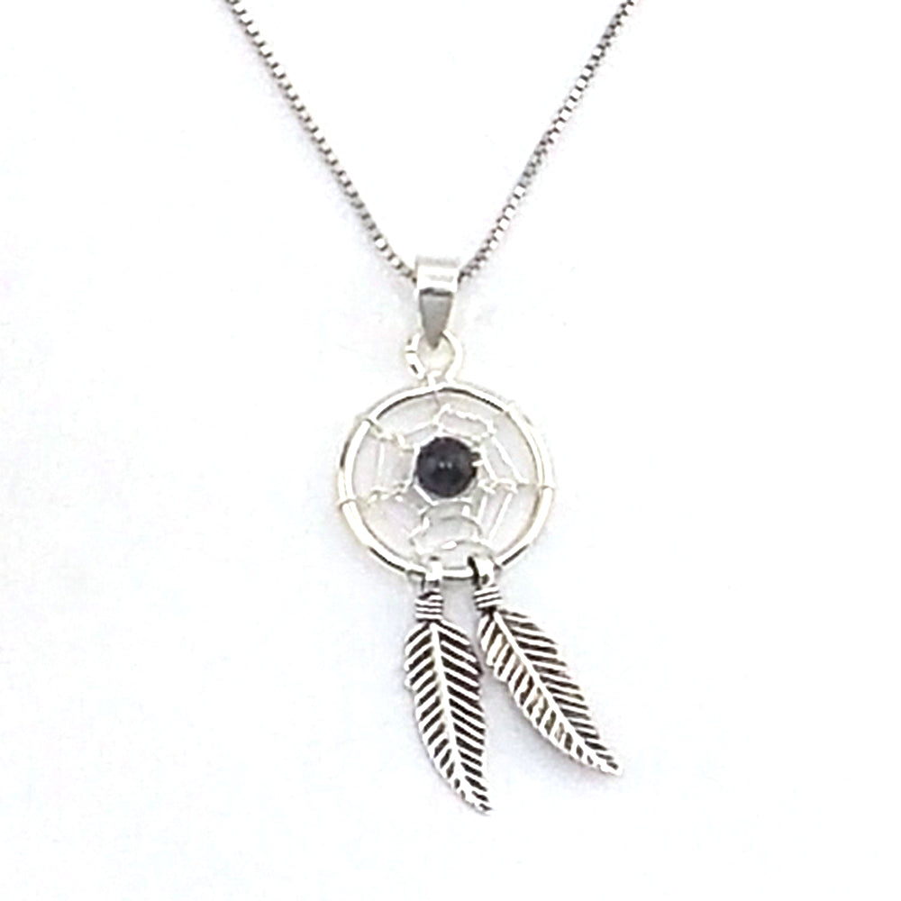 Colgante de plata de ley de atrapasueños de 35x16mm aprox. Con cadena de 45cm