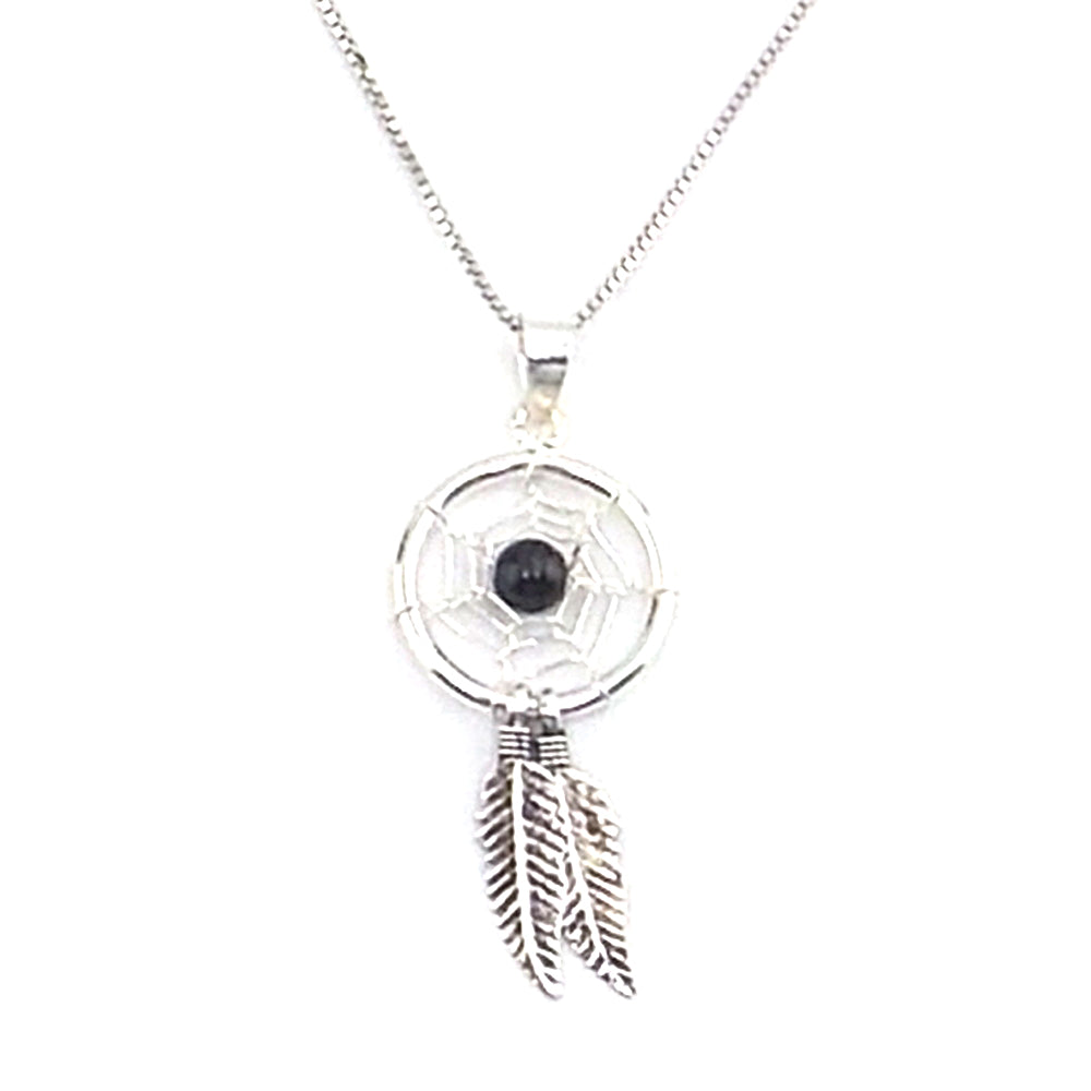 Colgante de plata de ley de atrapasueños de 37x16mm aprox. Con cadena de 45cm