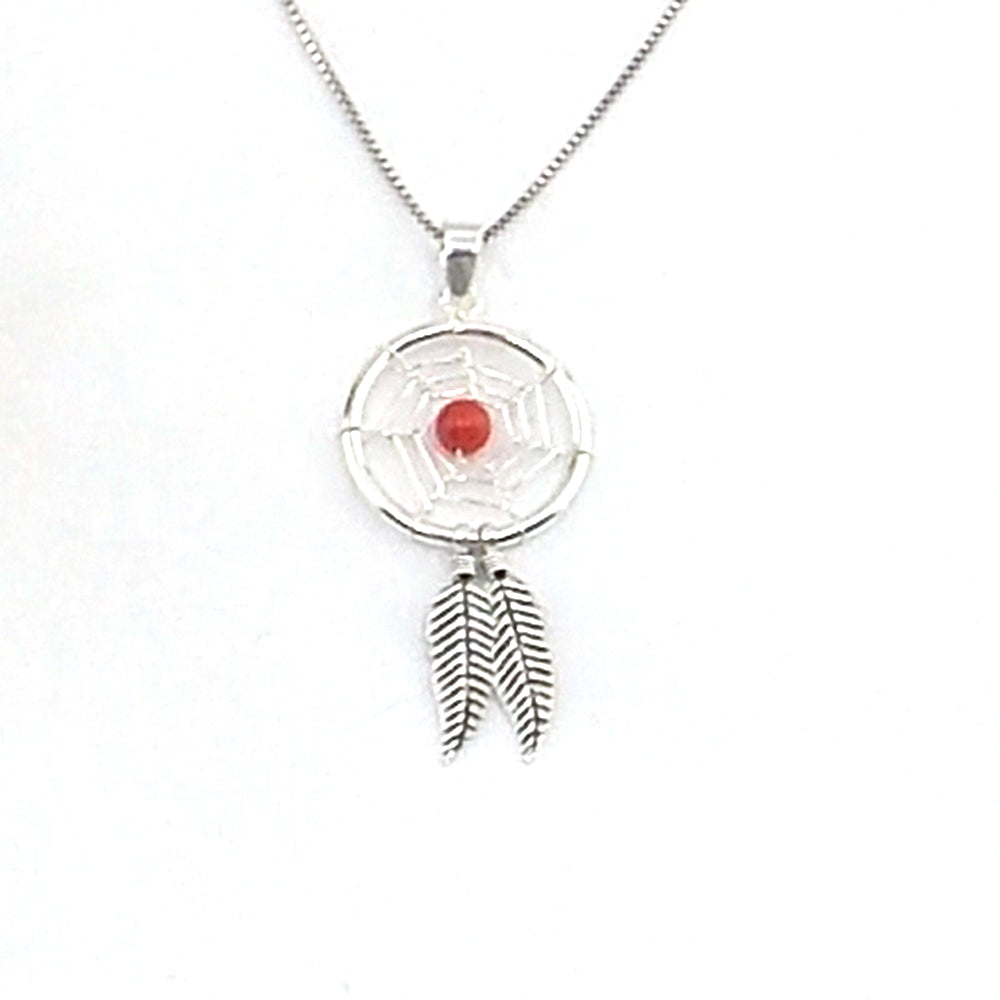 Colgante de plata de ley de atrapasueños de 40x20mm aprox. Con cadena de 45cm