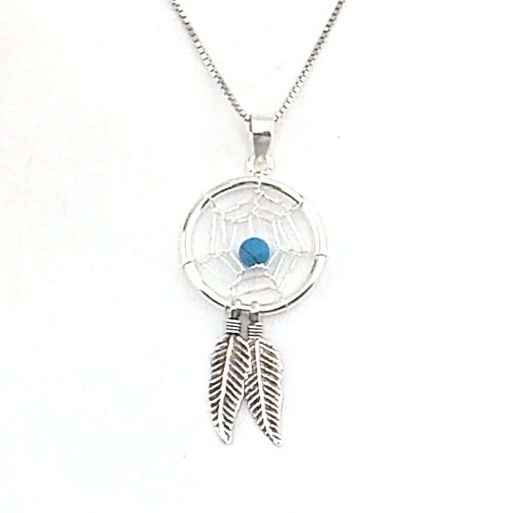 Colgante de plata de ley de atrapasueños de 39x20mm aprox. Con cadena de 45cm