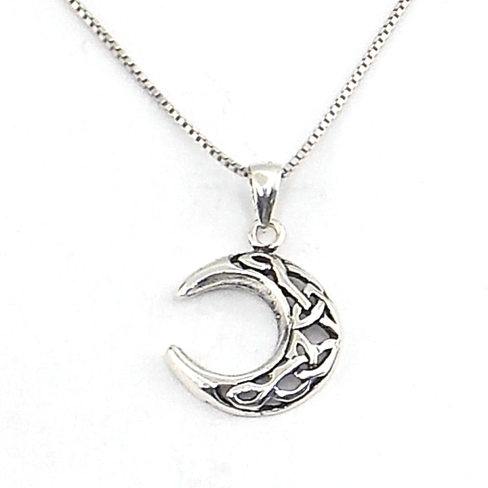 Colgante de plata de ley de Luna de 19x15mm aprox. Con cadena de 45cm