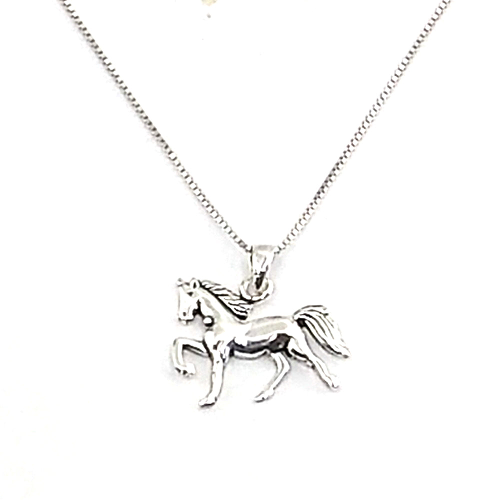Colgante de plata de ley de Caballo de 23x18mm aprox. Con cadena de 45cm