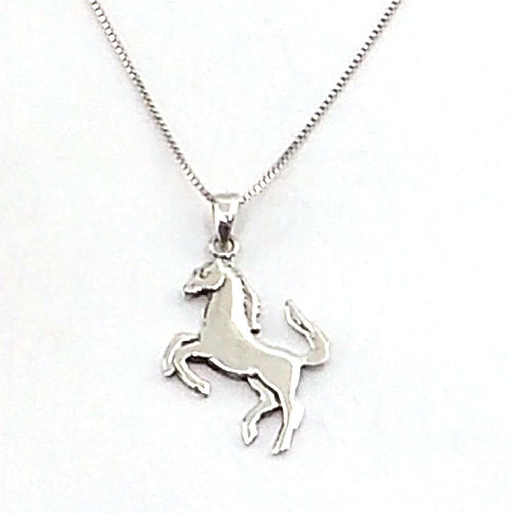 Colgante de plata de ley de Caballo de 19mm aprox. Con cadena de 45cm