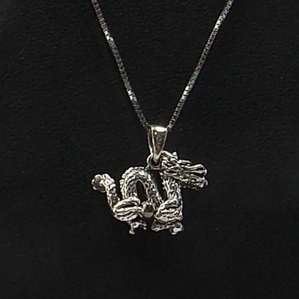 Colgante de plata de ley de dragón de 20x14mm aprox. Con cadena de 45cm