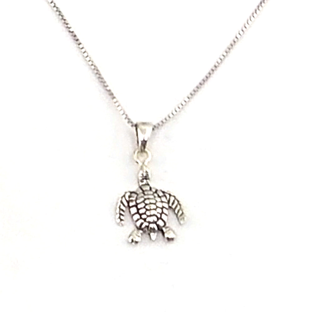 Colgante de plata de ley de Tortuga de la suerte de 18x13mm aprox. Con cadena de 45cm