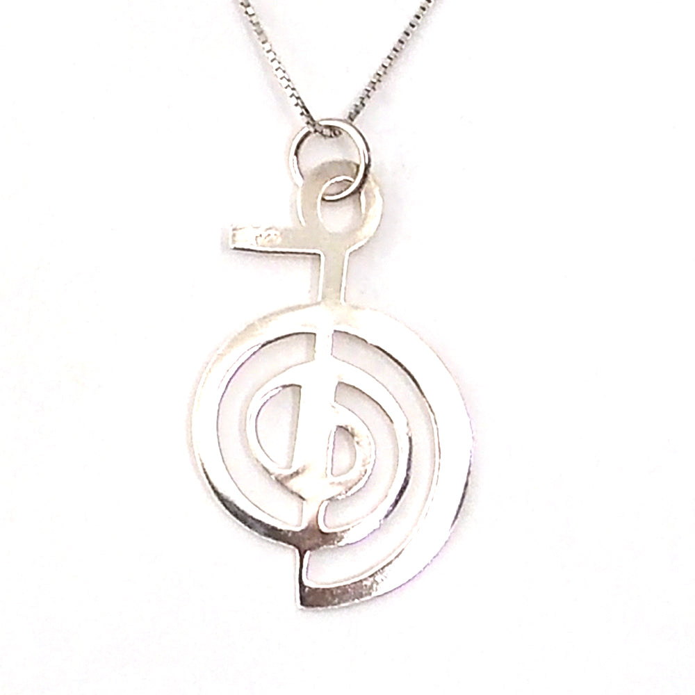 Colgante de plata de ley de Choku Rei de 40x20mm aprox. Con cadena de 45cm