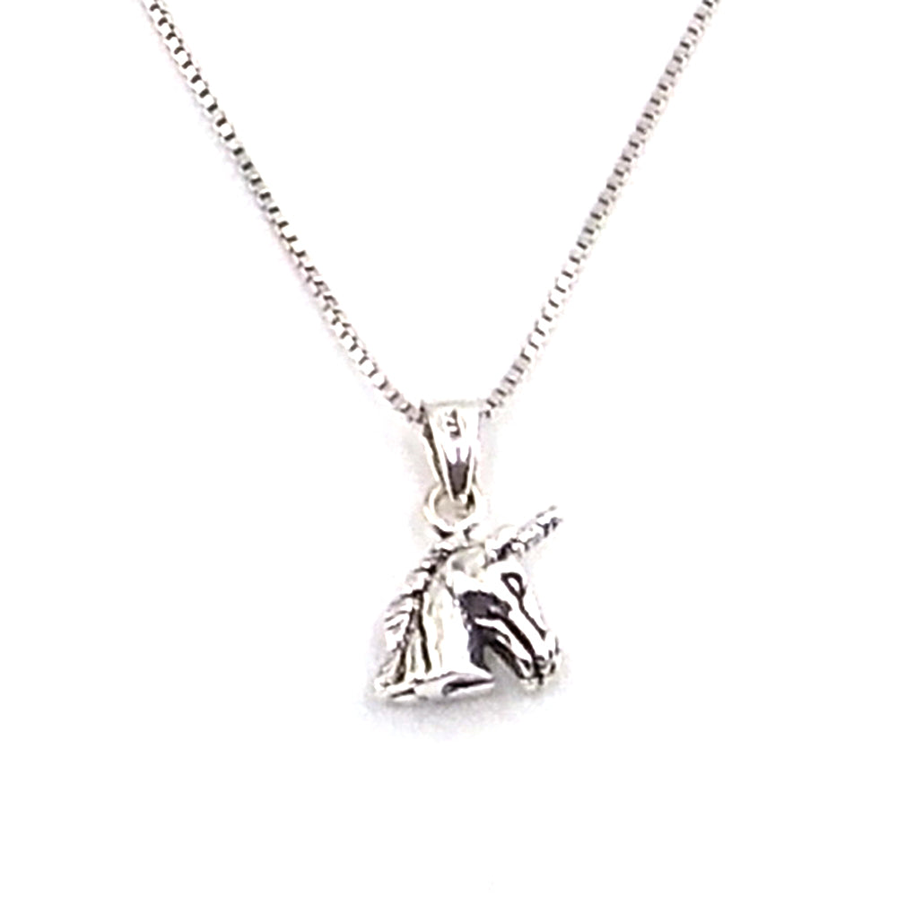 Colgante de plata de ley de Unicornio de 10mm aprox. Con cadena de 45cm