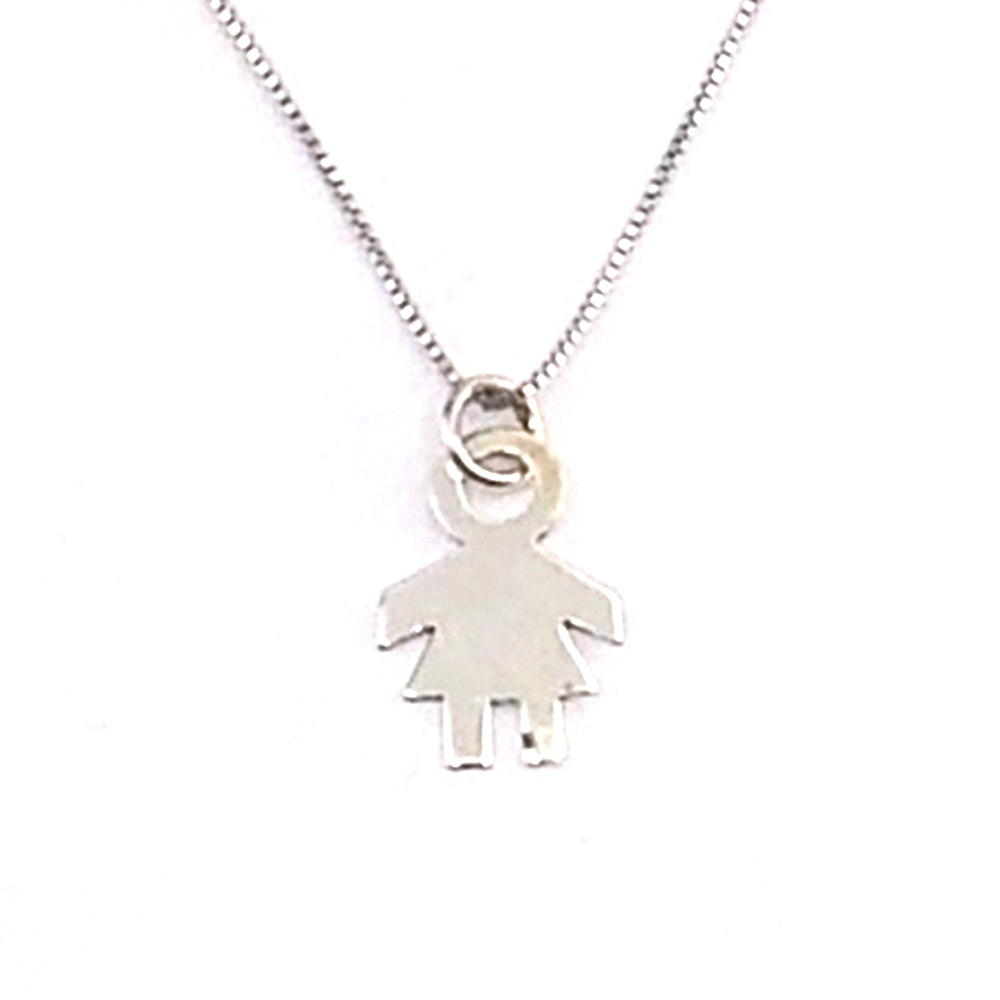 Colgante de plata de ley de niño de 20x14mm aprox. Con cadena de 45cm