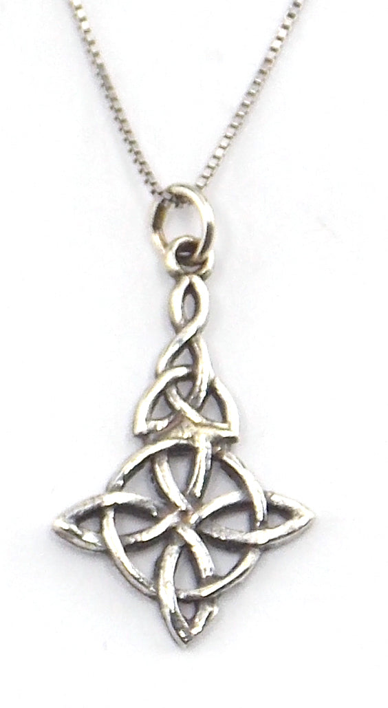 Colgante de plata de ley de Nudo de bruja de 30x20mm Aprox. con cadena de 45cm