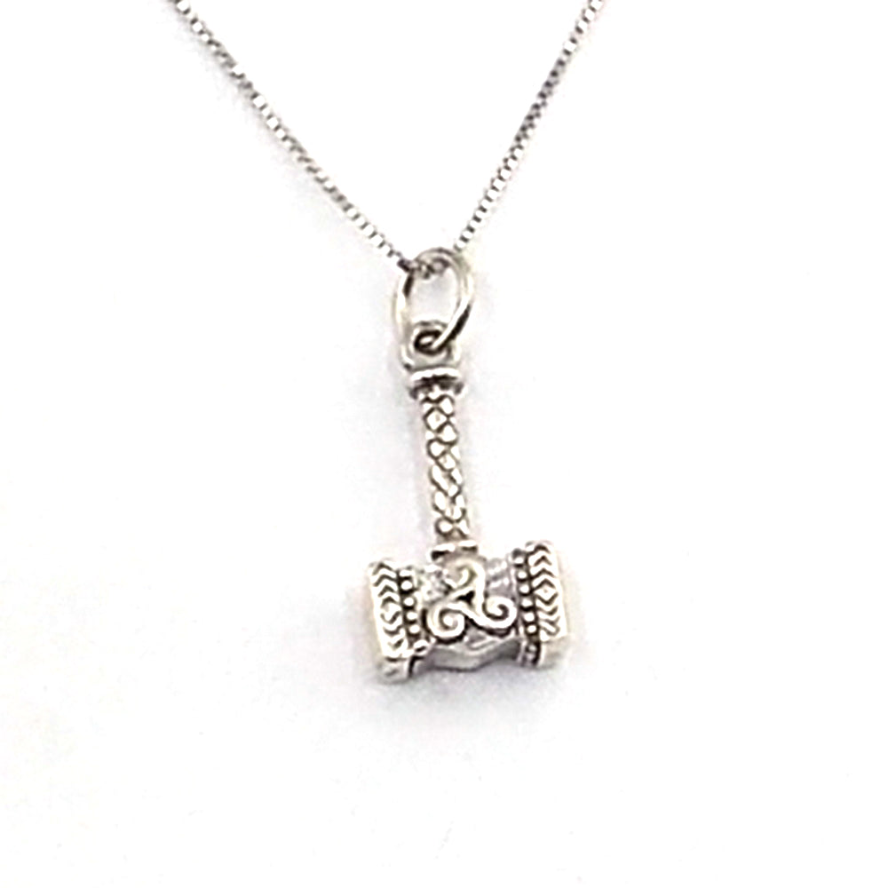 Colgante de plata de ley de Martillo de Thor de 25x13mm aprox. Con cadena de 45cm