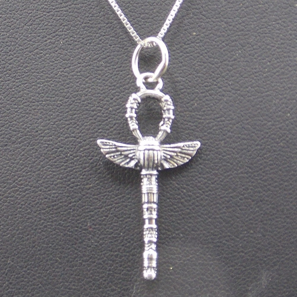 Colgante de plata de ley de Ankh de 37x19mm aprox. Con cadena de 45cm