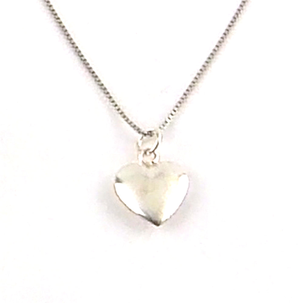 Colgante de plata de ley de corazón de 14mm aprox. Con cadena de 45cm