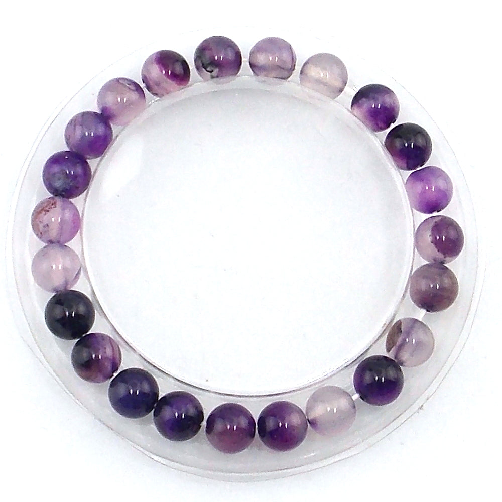 Pulsera de piedra natural de Agata morado 8mm