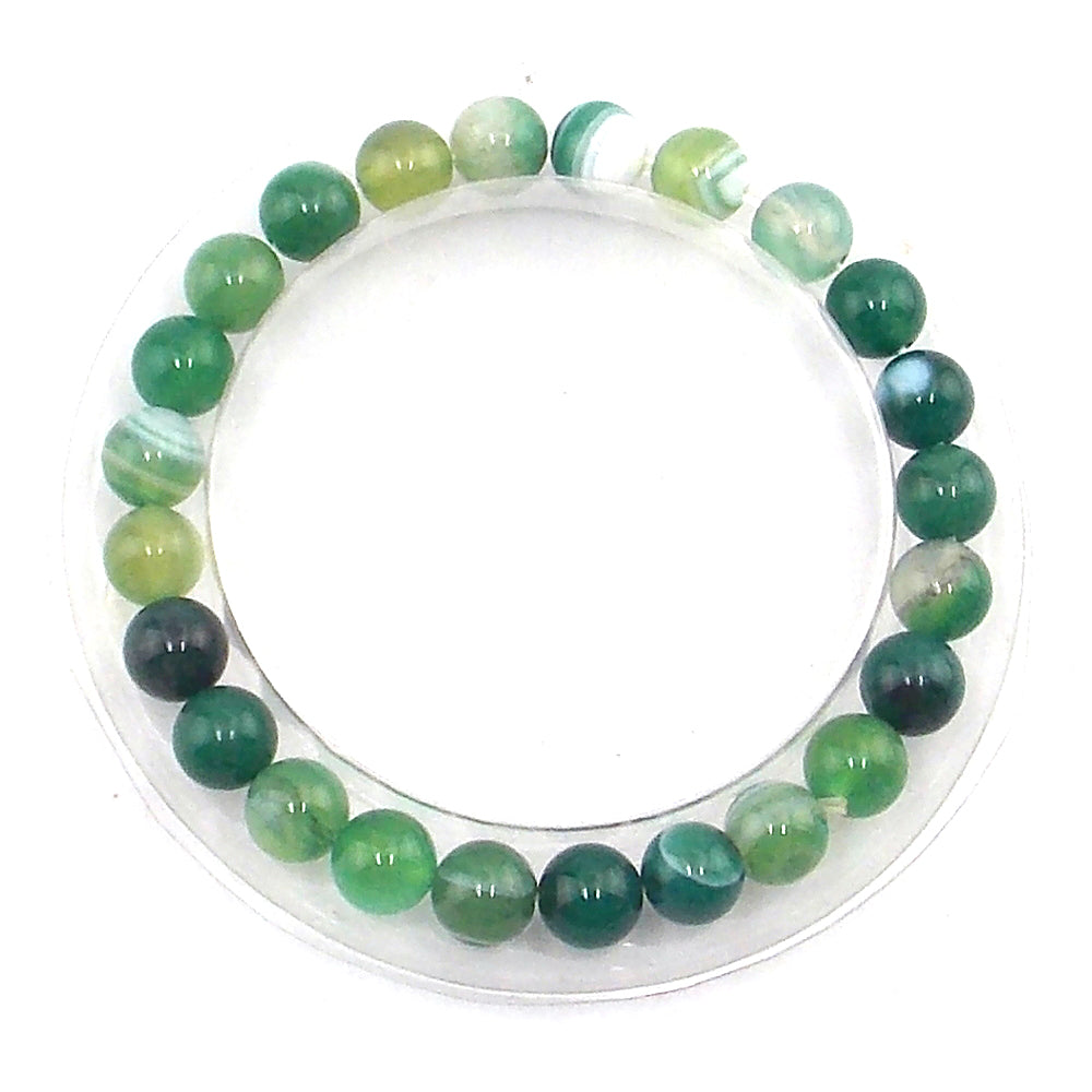 Pulsera de piedra natural de Agata verde 8mm