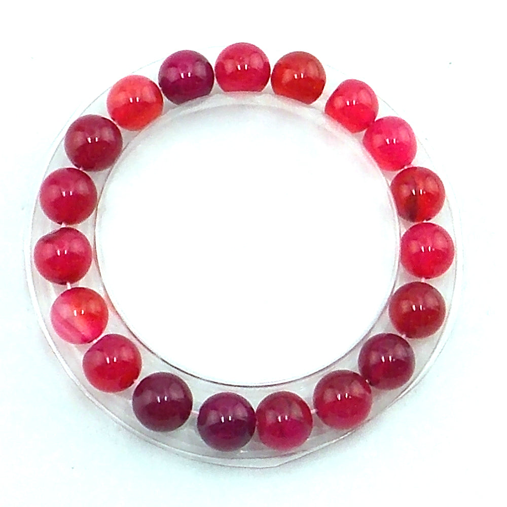 Pulsera de piedra natural de Agata fuschia 10mm