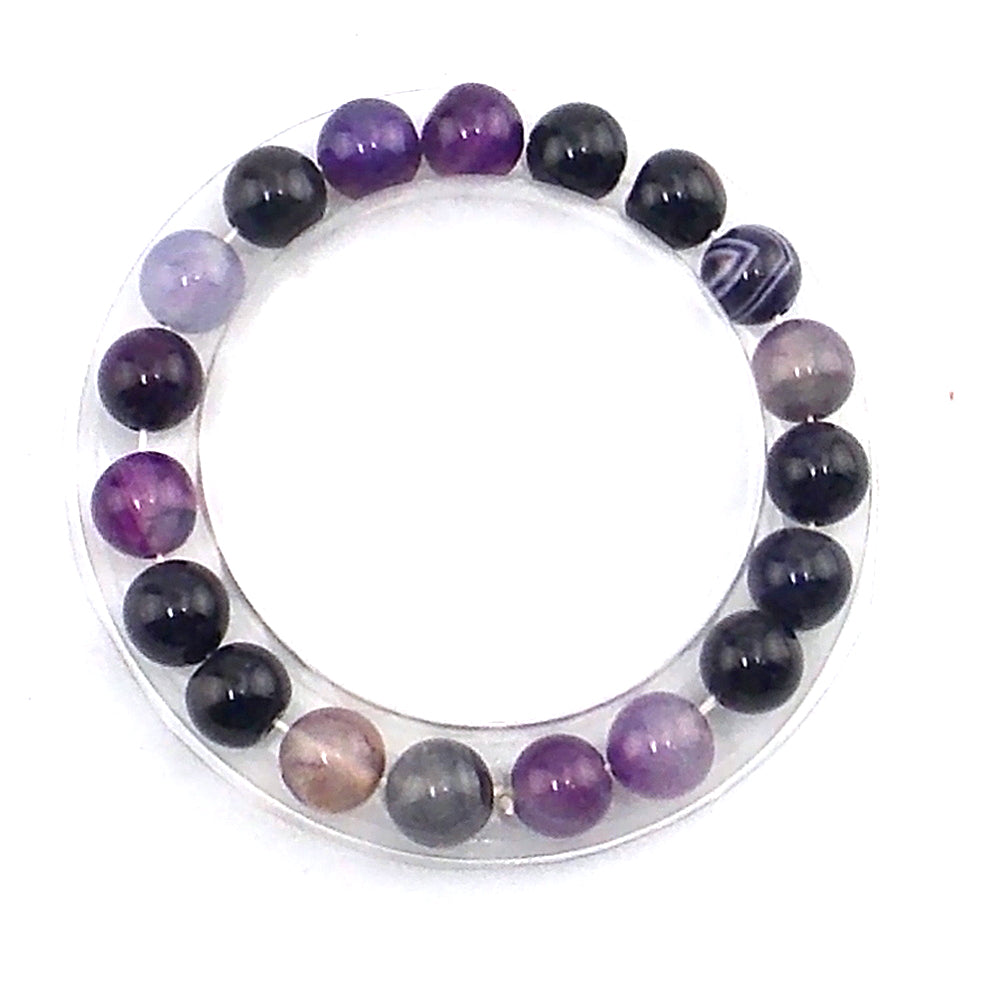 Pulsera de piedra natural de Agata morada 10mm