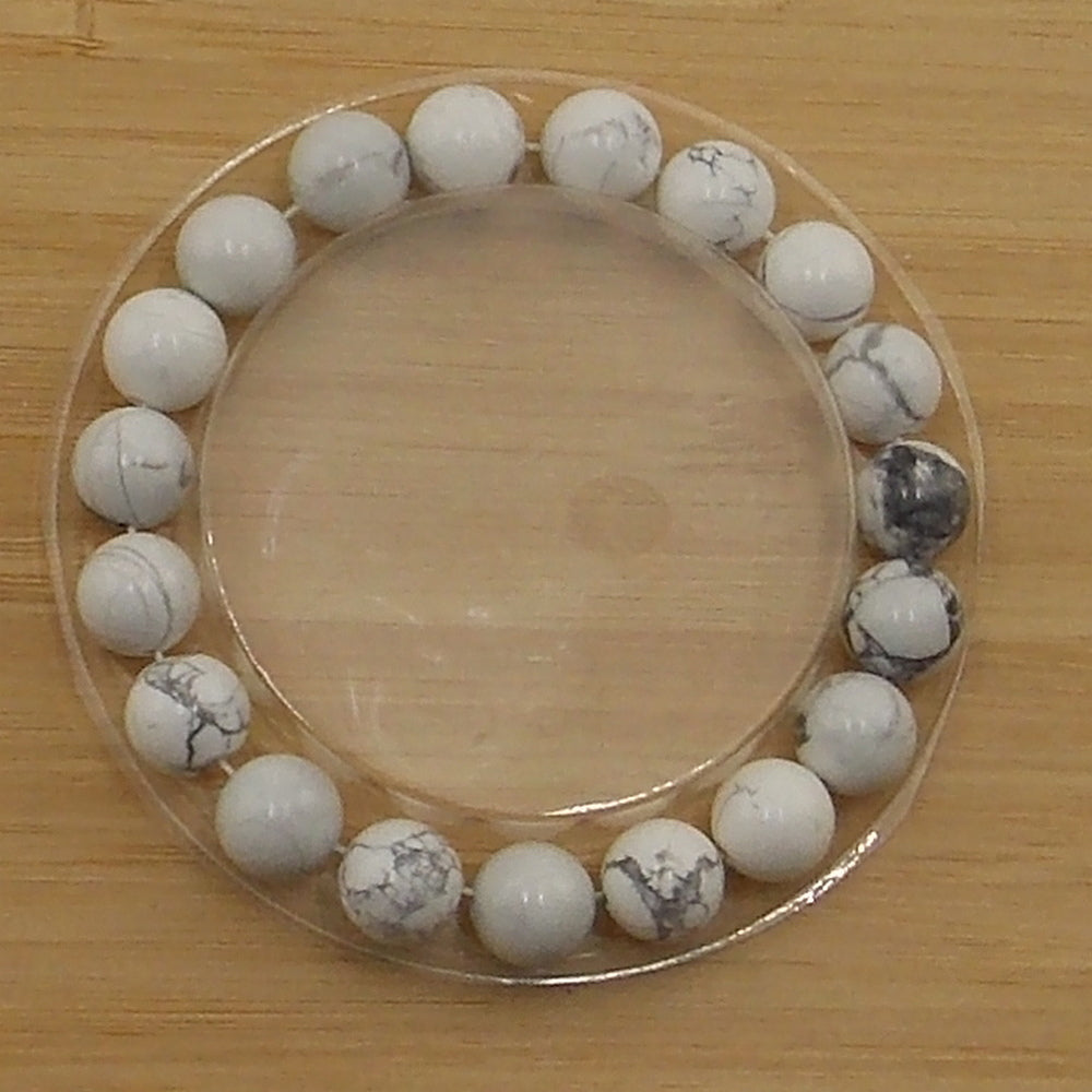 Pulsera de piedra natural de Howlite de 10mm