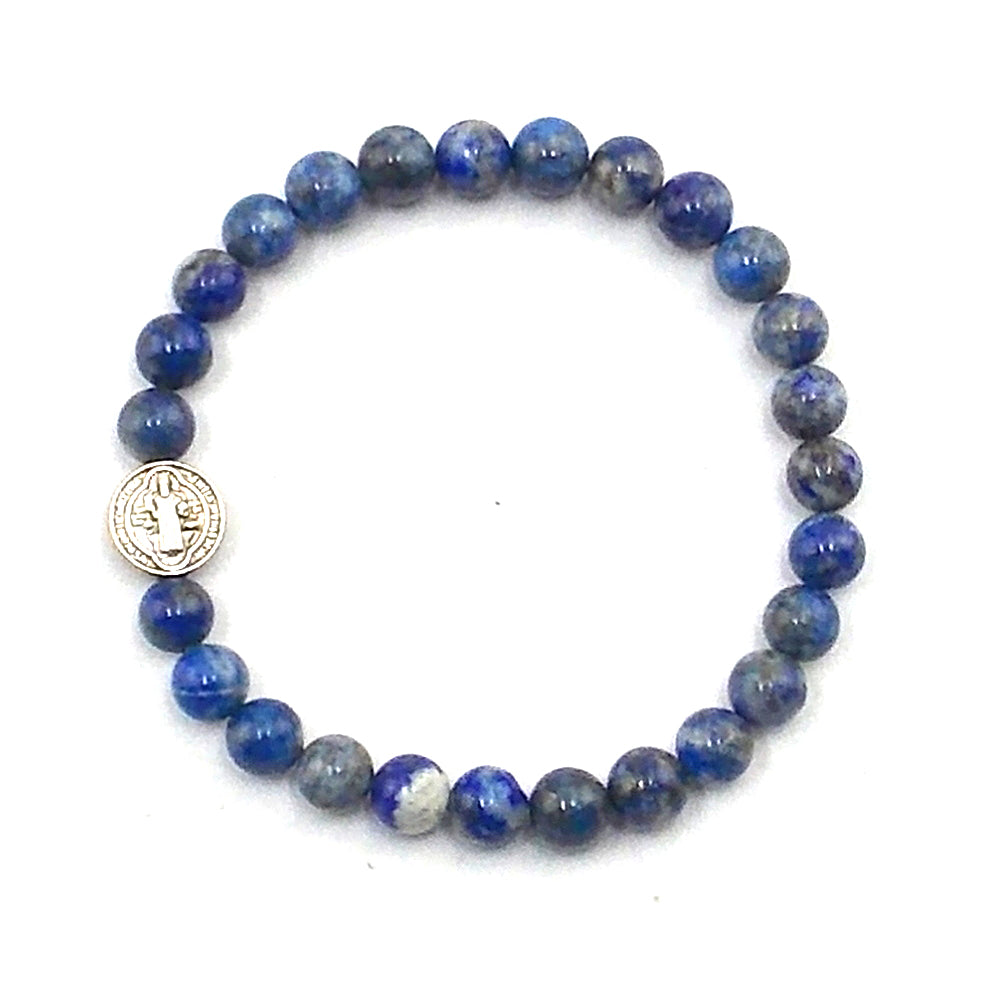 Pulsera de Lapislazuli con San Benito