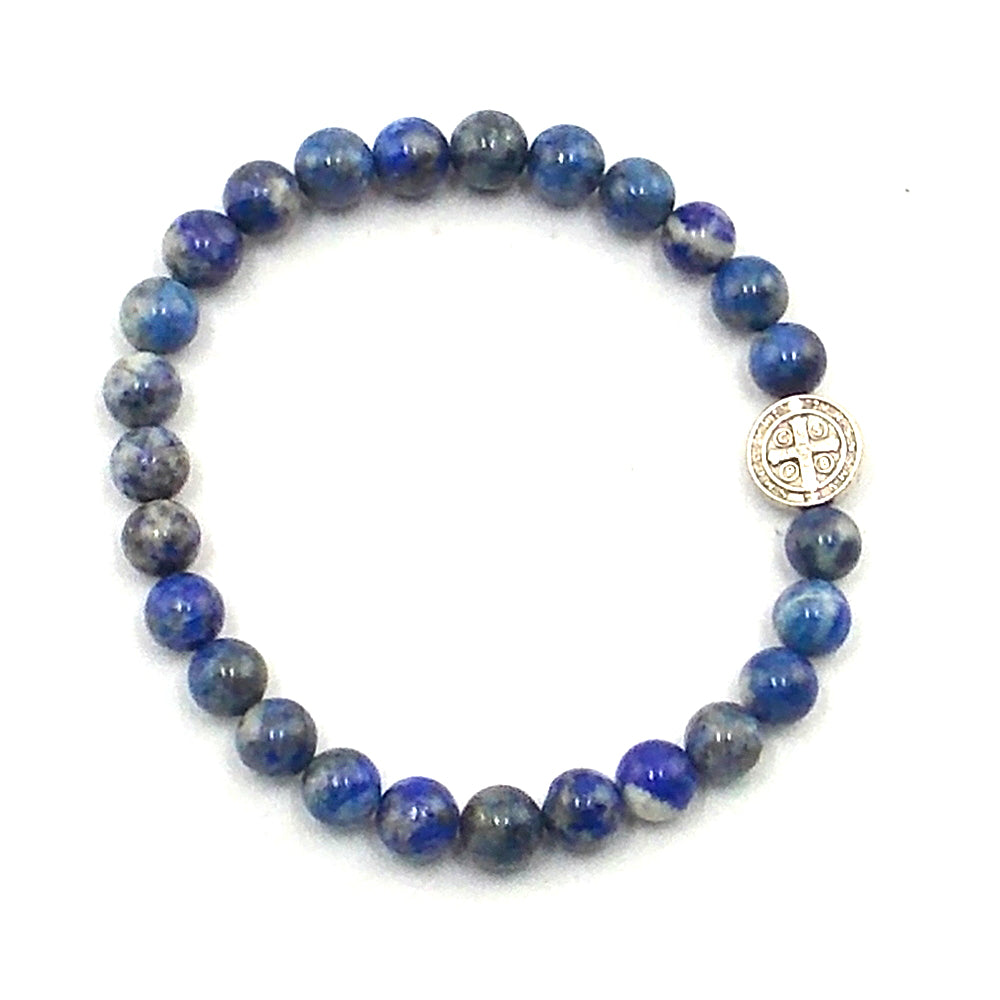 Pulsera de Lapislazuli con San Benito