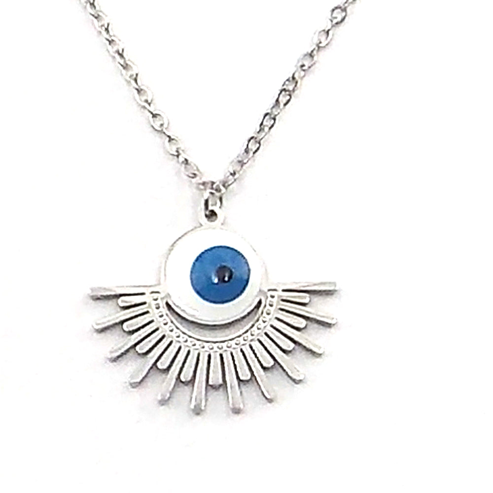 Colgante de acero en forma de ojo (plateado)