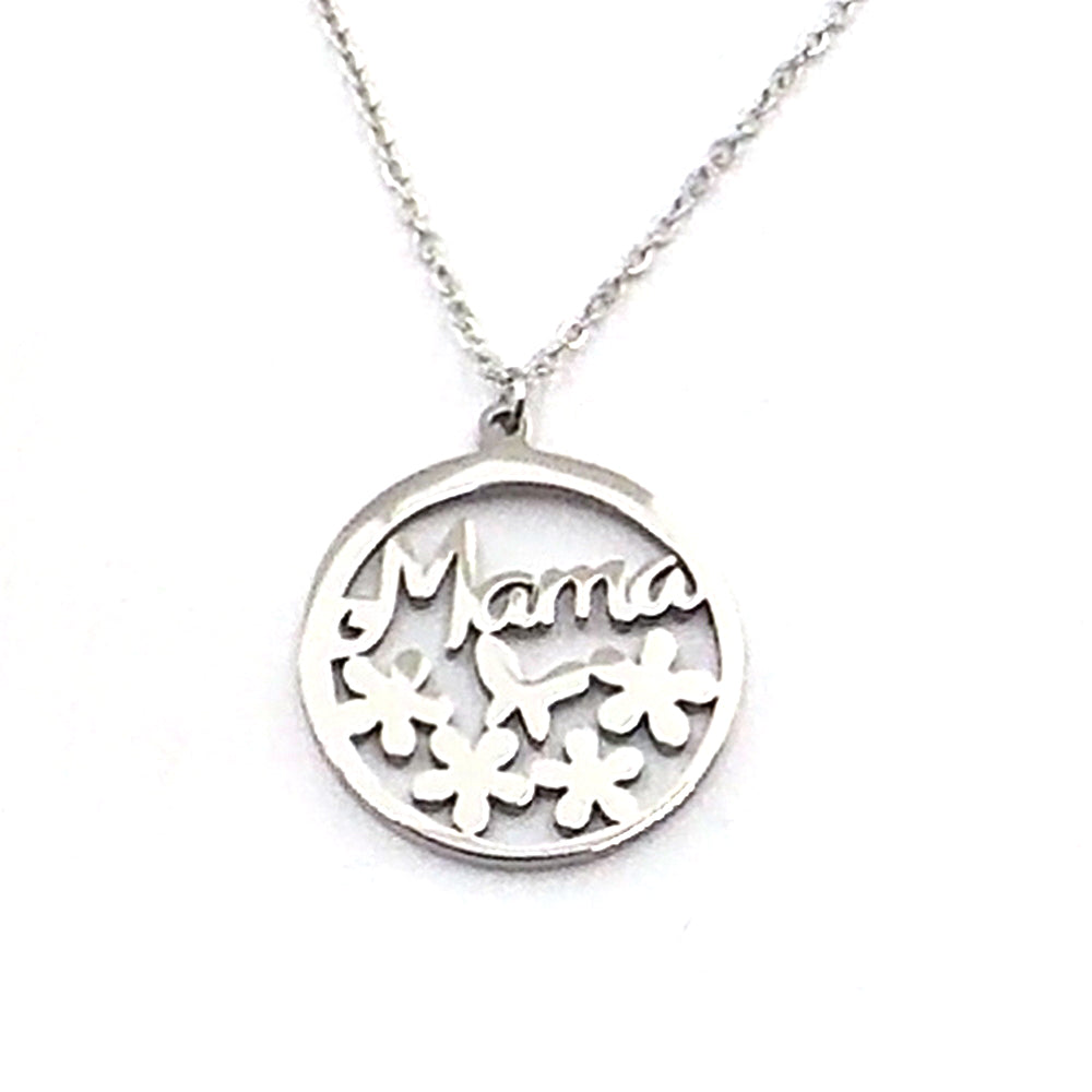 Colgante de acero "mama" (plateado)