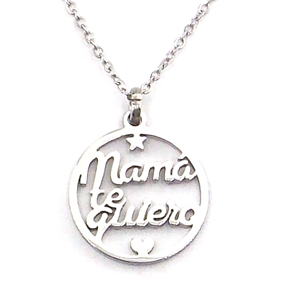 Colgante de acero "mama te quiero" (plateado)