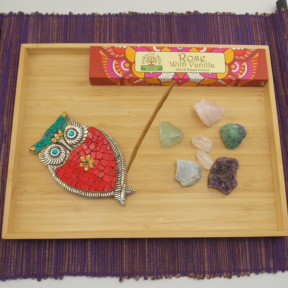 INCIENSO DE MARCA NAMASTE INDIA FRAGANCIA ROSA CON VAINILLA