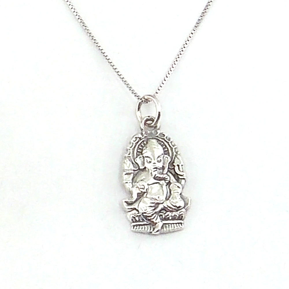 Colgante de plata de ley de Ganesha de 25x15mm aprox. con cadena de 45cm