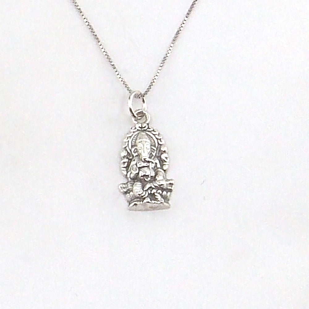 Colgante de plata de ley de Ganesha de 27x13mm aprox. con cadena de 45cm