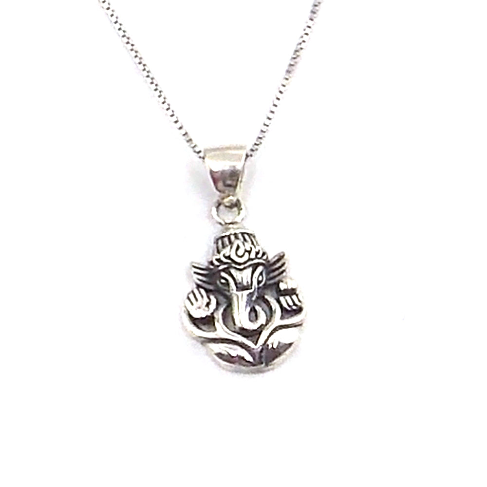 Colgante de plata de ley de Ganesha de 22x15mm aprox. con cadena de 45cm