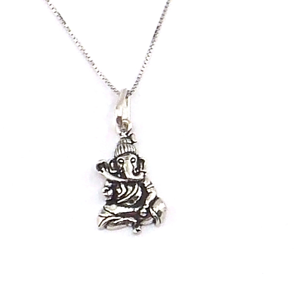 Colgante de plata de ley de Ganesha de 25x11mm aprox. con cadena de 45cm