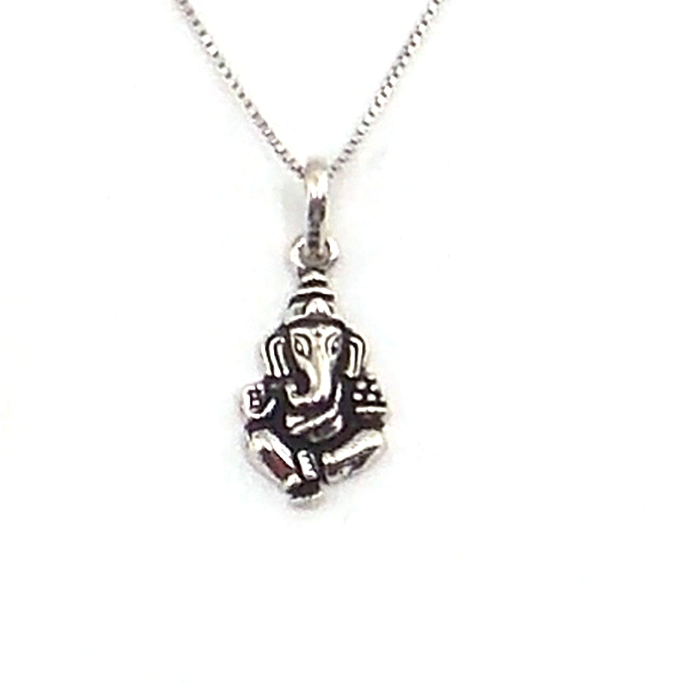 Colgante de plata de ley de Ganesha de 20x10mm aprox. con cadena de 45cm