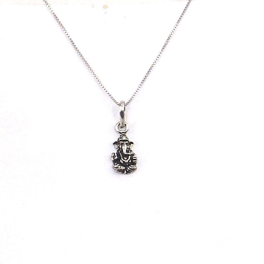 Colgante de plata de ley de Ganesha de 18x10mm aprox. con cadena de 45cm