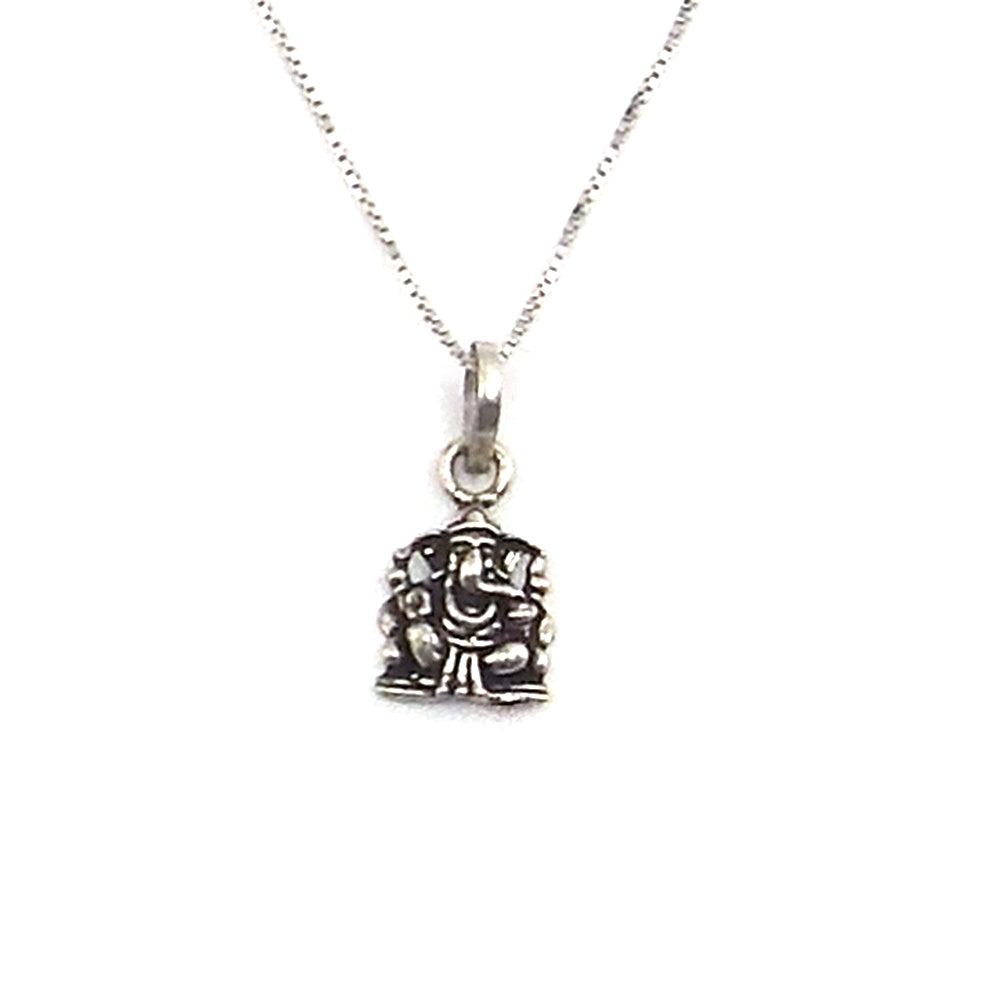 Colgante de plata de ley de Ganesha de 17x11mm aprox. con cadena de 45cm