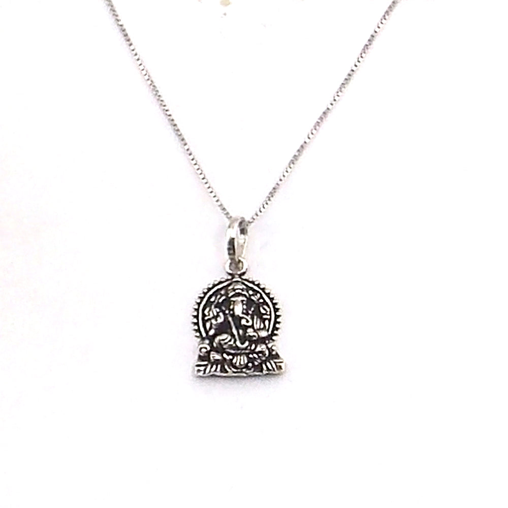 Colgante de plata de ley de Ganesha de 25x12mm aprox. con cadena de 45cm